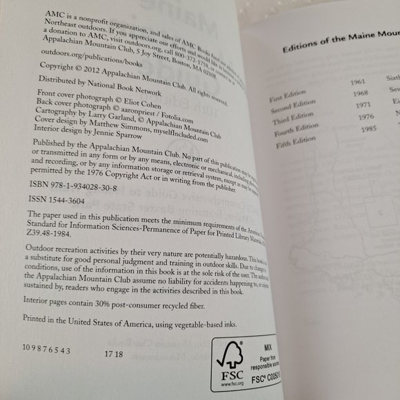 Maine Mountain Guide to HIking Trails in Maine & Baxter State Park Maine… - Picture 10 of 13